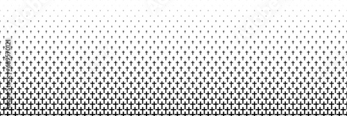 horizontal black halftone of cross design for pattern and background. photo