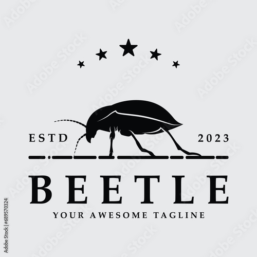 beetle logo vector icon illustration design