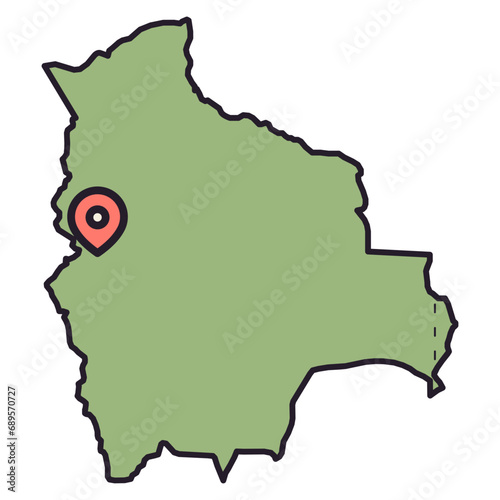 bolivia map illustration