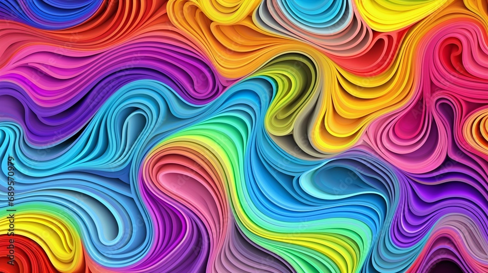 Vibrant Psychedelic Rainbow Swirl Pattern. Generative ai Vibrant Psychedelic Rainbow Swirl Pattern. Generative ai
