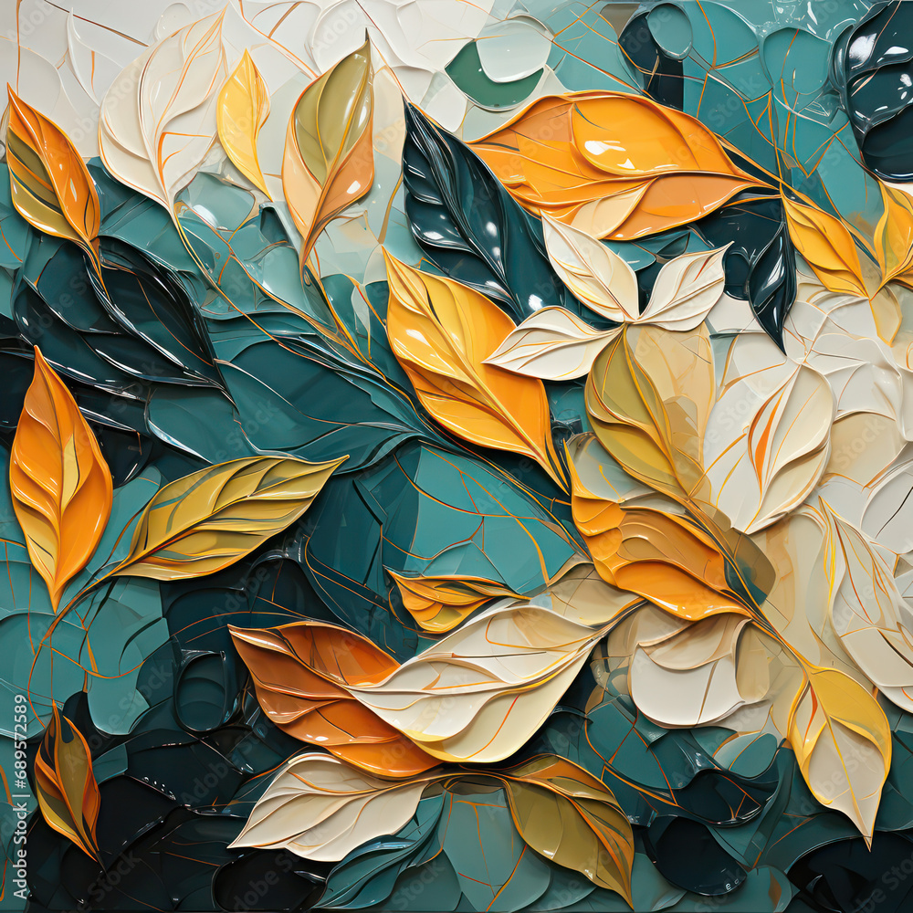 Beautiful and magic yellow and gold floral decorative background Beautiful and magic yellow and gold floral decorative background