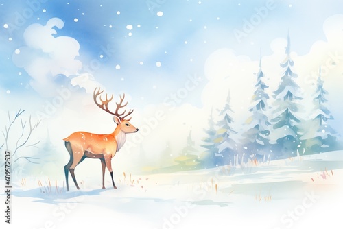 a lone deers breath fogging in the crisp winter air © altitudevisual