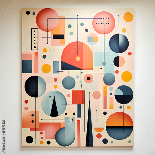 Retro futuristic minimalistic. Posters with silhouette basic figures  extraordinary graphic elements of geometrical shapes composition