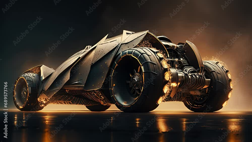Post apocalyptic futuristic car concept. Created with Generative AI.	
