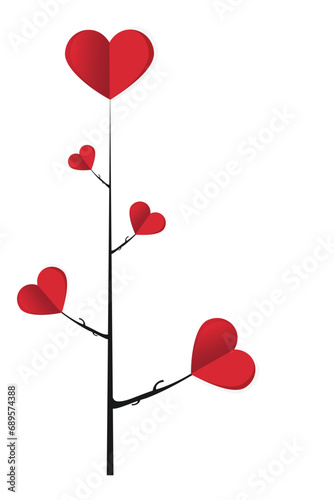 14 february, happy valentine day creative love composition of the hearts, papercraft