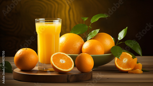 Orange juice with orange slices