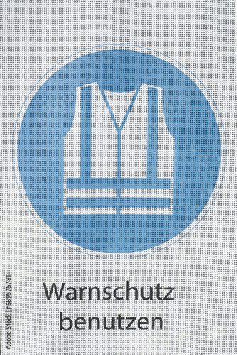 Warnschild Warnschutz benutzen, Deutschland