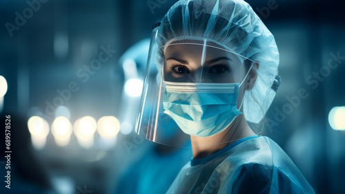 infermiere in sala operatoria al tempo del covid photo