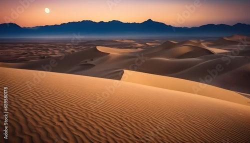 Sunset in the desert,