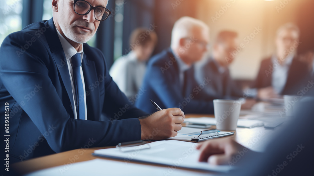 The Head of Revenue Operations in an intense negotiation meeting, Head of Revenue Operations, blurred background, with copy space The Head of Revenue Operations in an intense negotiation meeting, Head of Revenue Operations, blurred background, with copy space