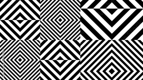 Abstract creative motion stripe geometric shape black and white background. Video animation Ultra HD 4k footage. photo