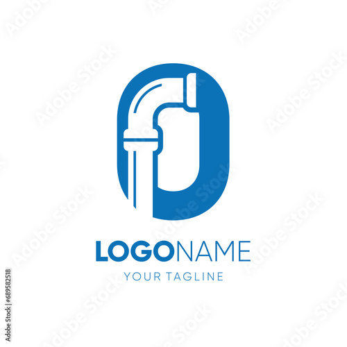 Letter O Pipe Plumbing Industrial Logo Design Vector Icon Graphic Emblem Illustration