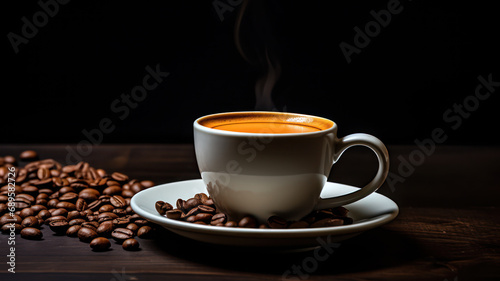 Sleek and stylish espresso coffee on retro table © M.Gierczyk