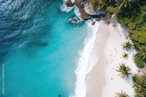 Aerial Drone Photograph of Picturesque Beautiful Landscape, Tropical Beach Scenery