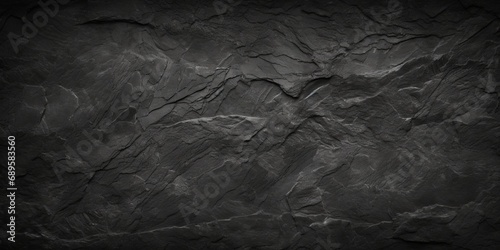 Black or dark gray rough grainy stone texture background, Generative AI
