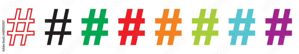 Obraz premium Hastag icon vector. Tag icon symbol illustration on white background