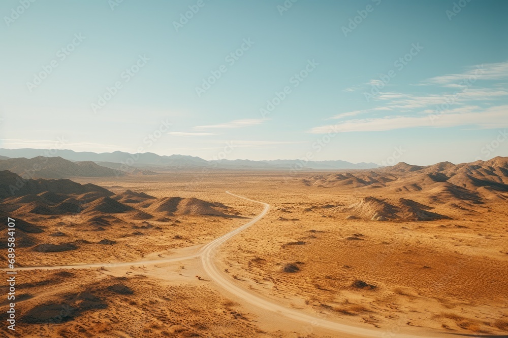 Naklejka premium Aerial Drone Photograph of Picturesque Beautiful Landscape, Desert Scenery