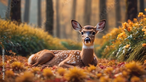 deer in the woods  autumn theme  cub photography  deer photo