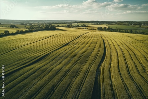 Aerial Drone Photograph of Picturesque Beautiful Landscape, Farmland Scenery