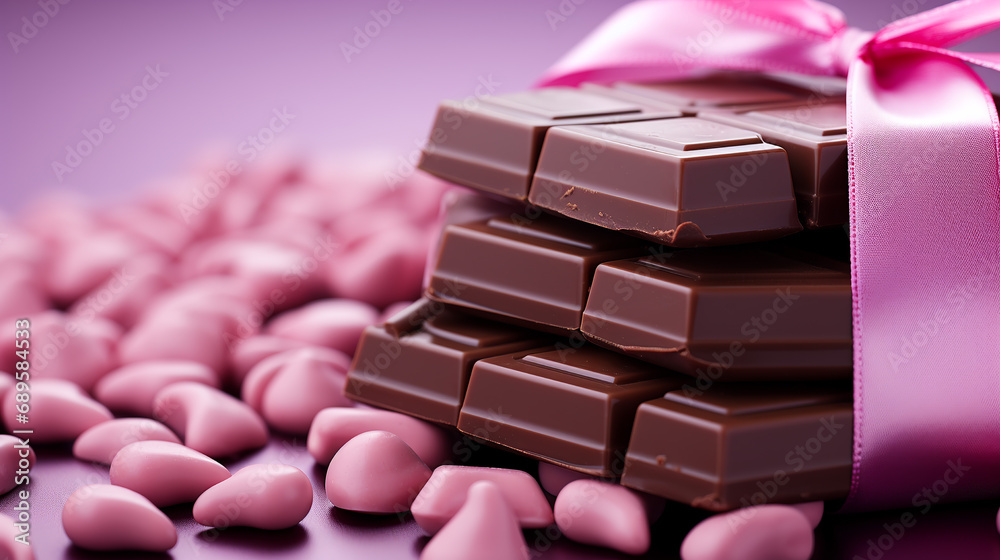 A gift with lots of Valentine's Day chocolates A gift with lots of Valentine's Day chocolates
