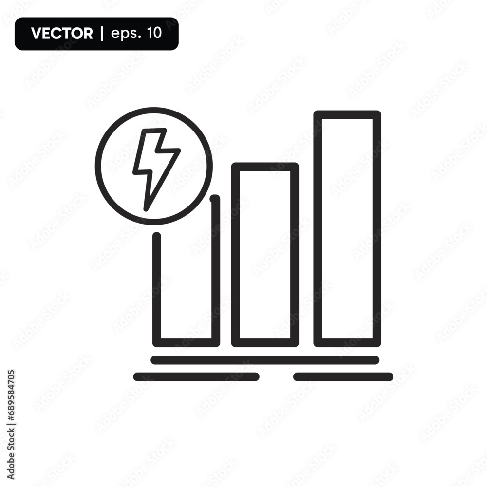 electricity statistics icon rises. vector eps 10 electricity statistics icon rises. vector eps 10