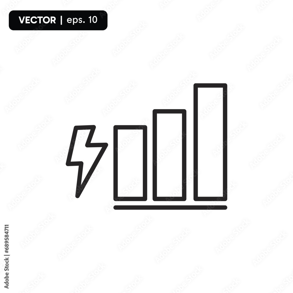 electricity statistics icon rises. vector eps 10 electricity statistics icon rises. vector eps 10