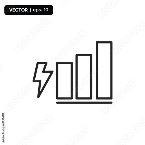 electricity statistics icon rises. vector eps 10