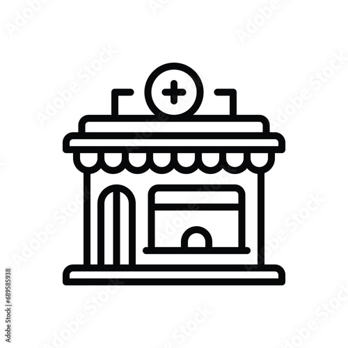 Black line icon for pharmacy 