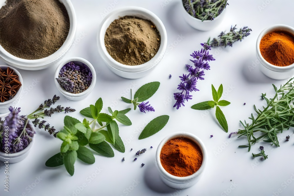 natural ointment with spices lavender bloom with white surface natural ointment with spices lavender bloom with white surface