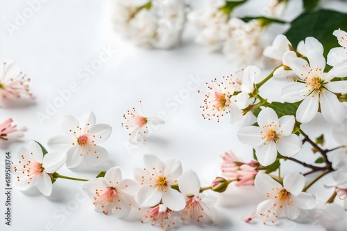 corrective pack and blossoms on white backdrop