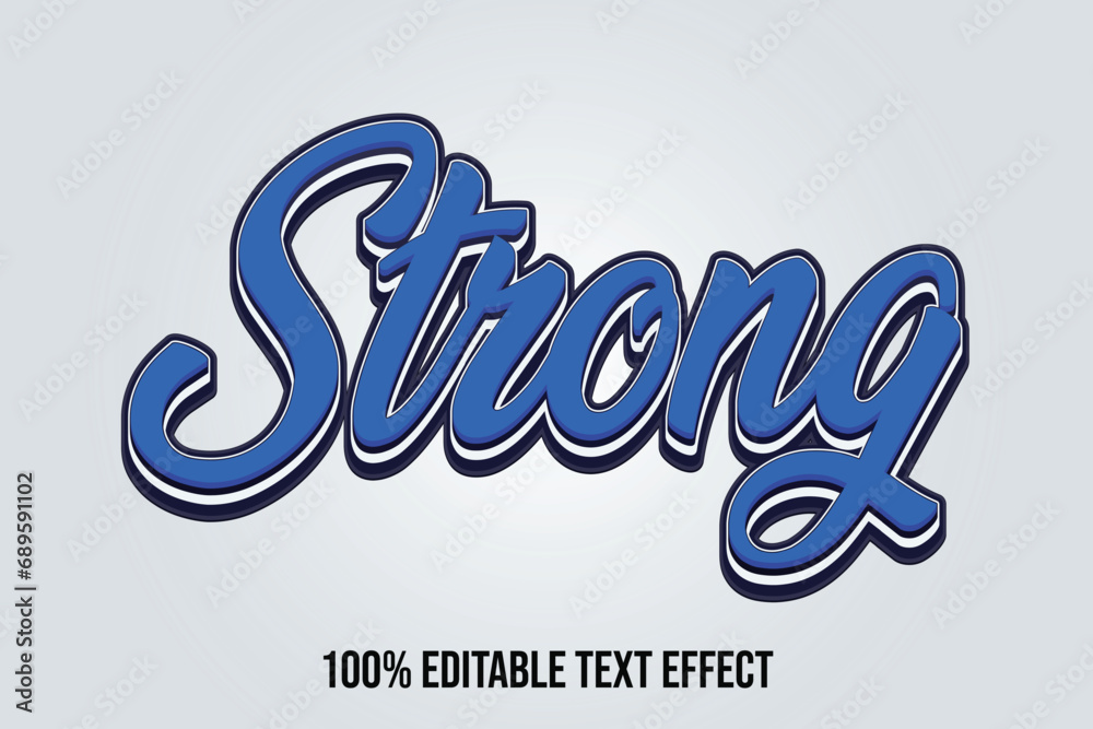 Strong text effect vector. Editable college t-shirt design printable text effect vector	