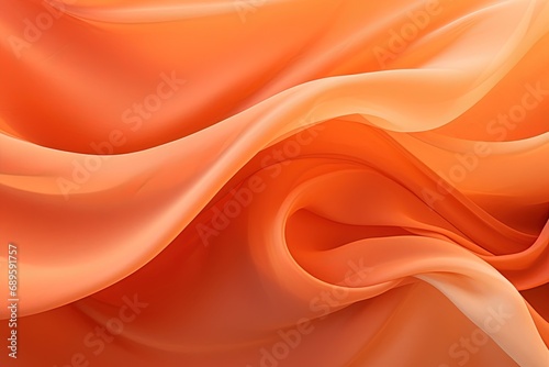 Orange fabric drapery background. Created with Ai