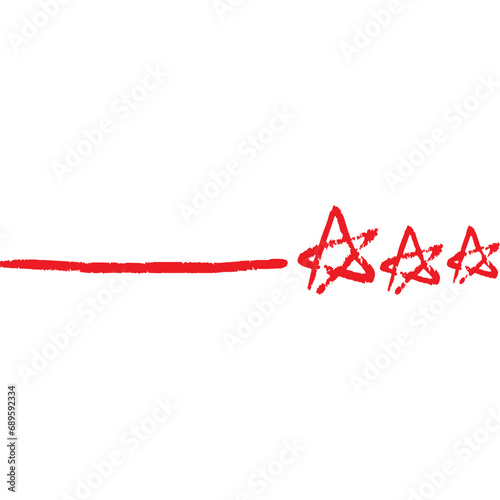 Red Star Important Education Scoring Star Highlighting Colored Pencil Stars