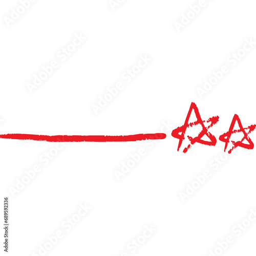 Red Star Important Education Scoring Star Highlighting Colored Pencil Stars
