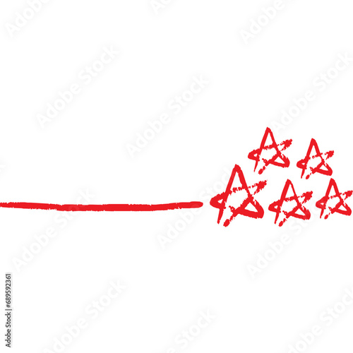 Red Star Important Education Scoring Star Highlighting Colored Pencil Stars