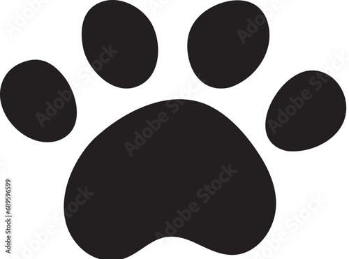 Cat paw doodle vector illustration