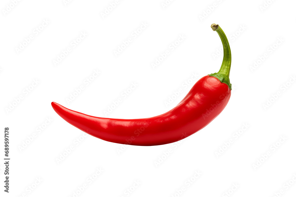 Red chili pepper on white isolated background. PNG. Generative AI