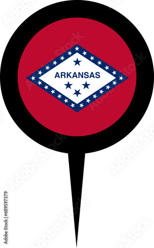 Arkansas Flag Location Pin photo