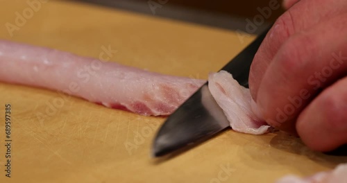 sashimi, raw fish cut in pieces