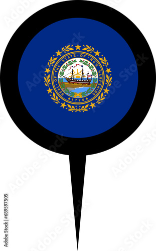 New Hampshire Flag Location Pin photo