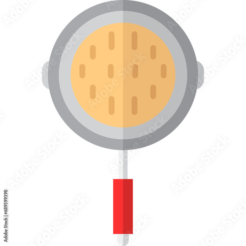 Pan icon. Pancakes in the pan vector