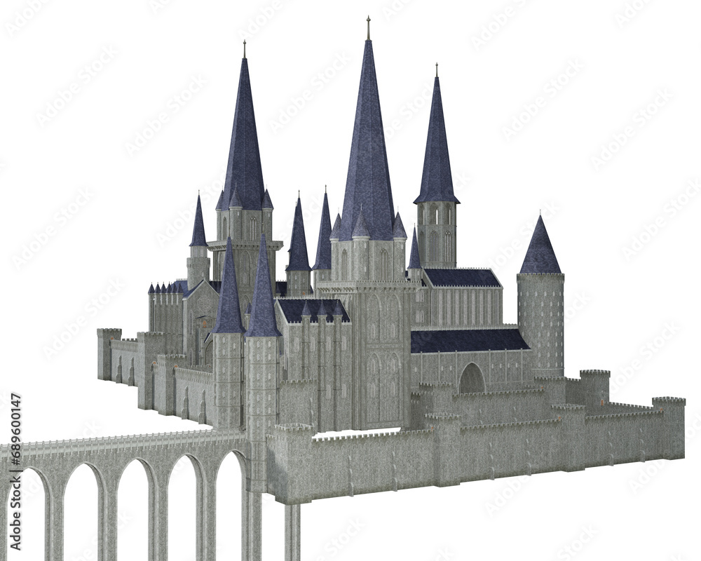 3d render fantasy tower of castle