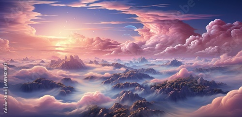 Celestial Dawn: A Majestic Sunrise over an Ocean of Clouds © 茂 岸田