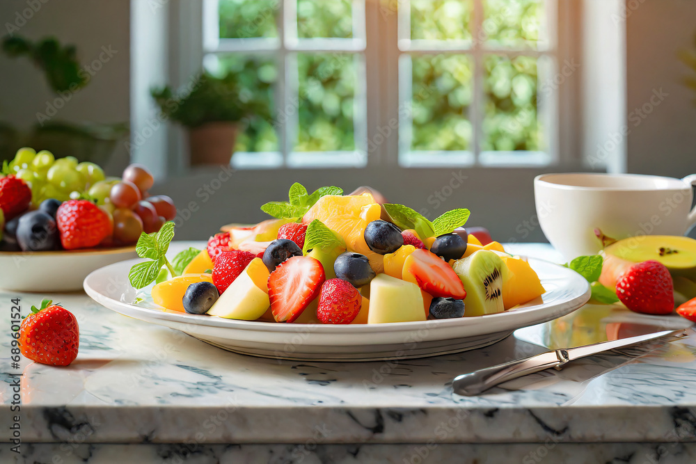 piatto sano macedonia frutta salutare piatto sano macedonia frutta salutare