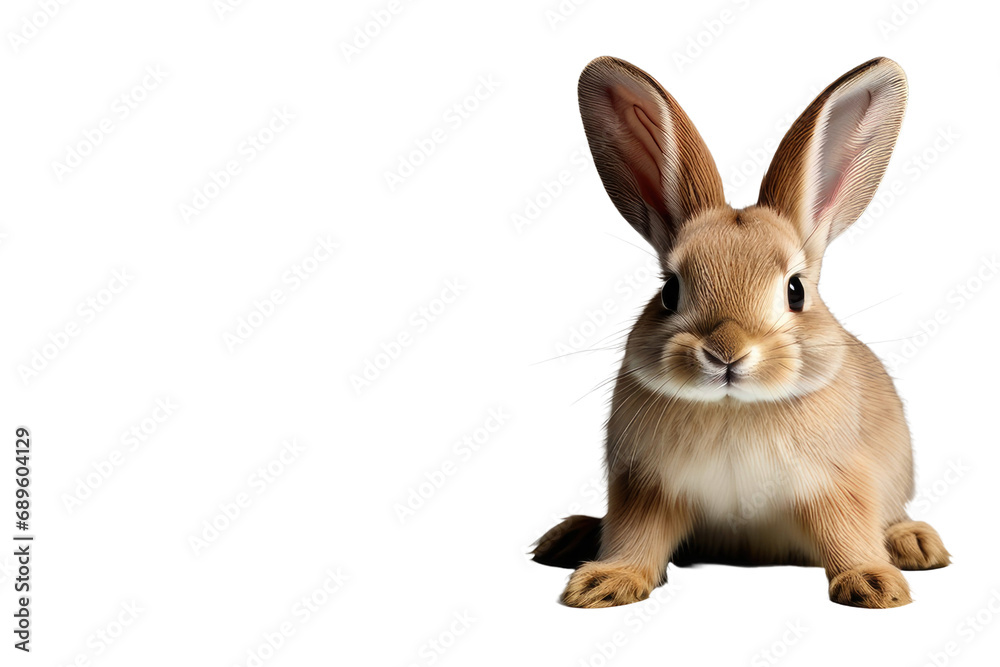 a high quality stock photograph of a single bunny isolated on a white background