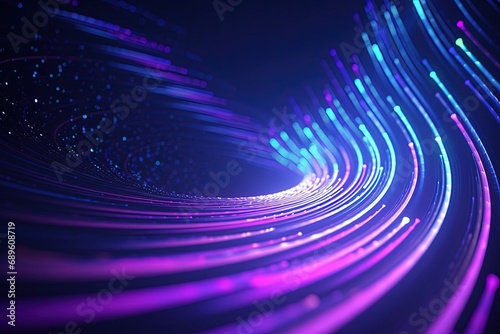 abstract futuristic background with pink blue glowing neon moving high speed wave lines and bokeh lights. Data transfer concept Fantastic wallpaper photo