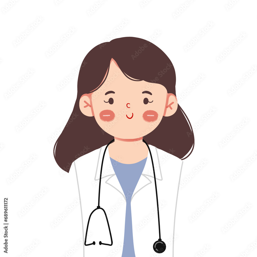 Ilustration cute doctor with stethoscope Ilustration cute doctor with stethoscope