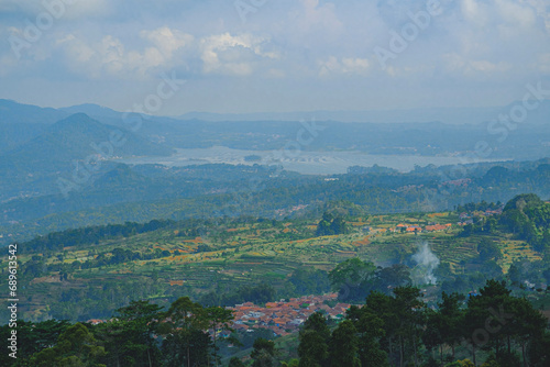 a view of a village captured from above 