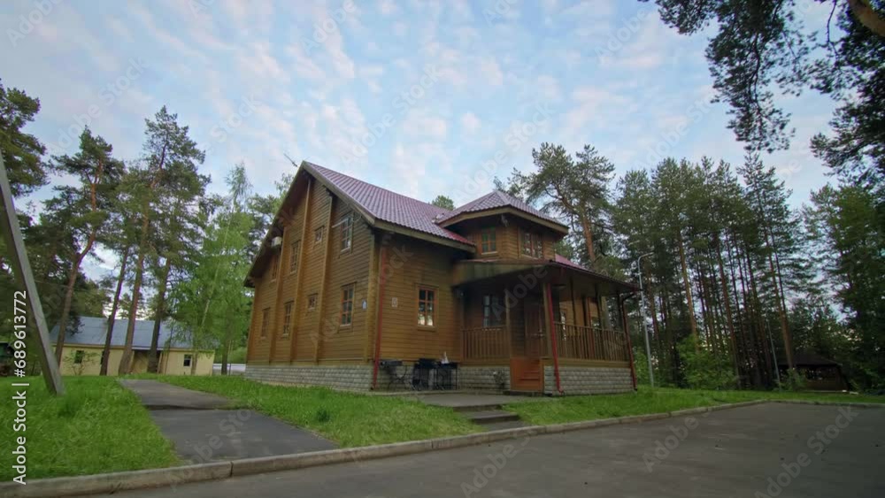 Rustic Timber House Nestled in Forested Countryside Rustic Timber House Nestled in Forested Countryside