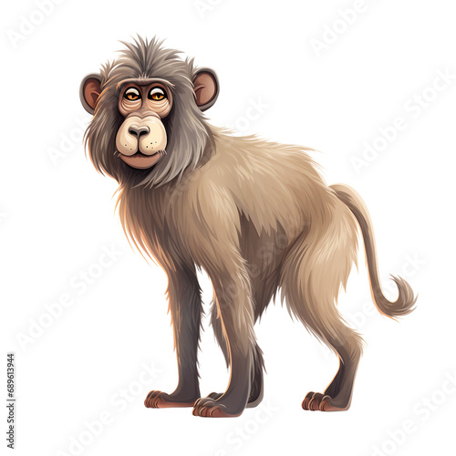 Baboon Cartoon Isolated White on a transparent background © Moostape
